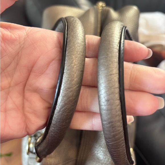 Coach Metallic Gold Madison Large Leather Satchel - Picture 8 of 13